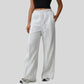 High-waisted drawstring wide-leg sweatpants