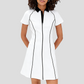 Wholesale Women's Polo Collar Tennis Dress – Color-Block Short-Sleeve Anti-Exposure Sports Dress