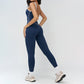 Women's Color-Blocked Backless Sleeveless Jumpsuit