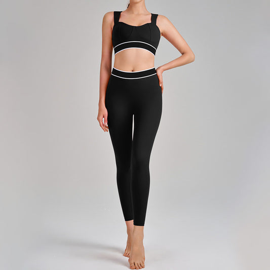 Wholesale Color-Blocked Sports Bra + High-Waisted | Wonderxfans bulk activewear