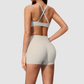 Wholesale Women's Sports Bra and Shorts Set – Creamy Brushed Fabric Fitness Set