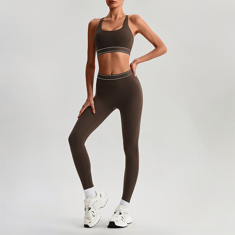 Wholesale Naked-Feel Sports Bra & High-Waist Biker Shorts Set – Quick-Dry Yoga 2-Piece set