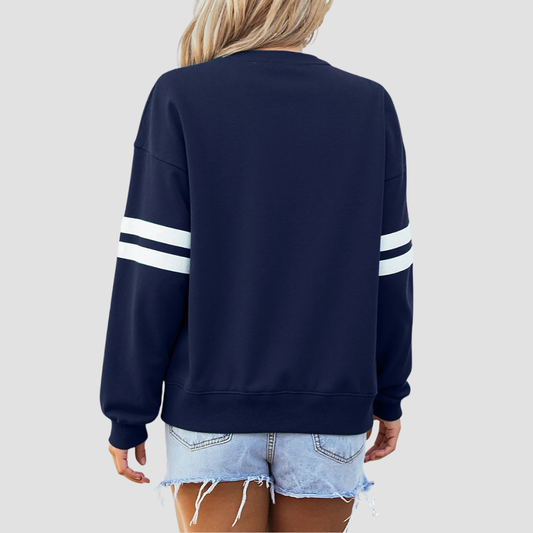 Wholesale Contrast Color Pullover Sweatshirt – Loose Casual Knitted Top