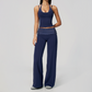 Wholesale Women's Polka Dot & Stripe Yoga Set Tank Top & Wide-Leg Pants w/ Chest Pad