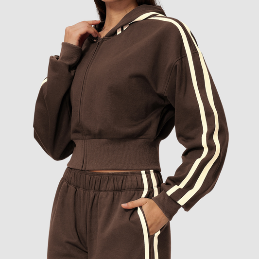 Wholesale Women's Thick hooded sports guard Zip Up Hoodie Jacket