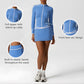 Quick-Drying Stand-Collar Jacket + High-Waisted Skirt 2-Piece Set