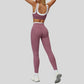 Contrast color sports bra + sports legginggs 2-piece set