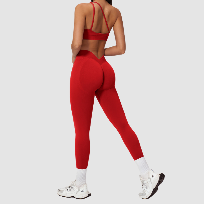 Wholesale Seamless One-Shoulder Sports Bra & High-Waist Leggings Set – Quick-Dry Yoga 2-Piece