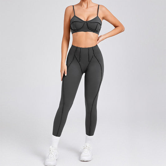 Sujetador de yoga transpirable + Legging de cintura alta 2 piezas establecidas