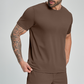 Wholesale Men's Drop-Shoulder Round-Neck Athletic T-Shirt – Breathable Workout Tee