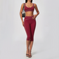 Wholesale Women's Colorblock Brushed Yoga Set: Sports Bra & Biker Shorts
