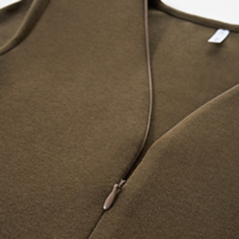 Zip adjustable V-neck slim top