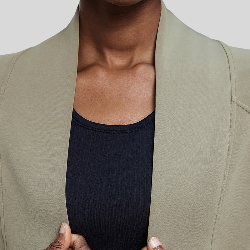 Shawl Collar Open Cardigan Sports Long Sleeve Top