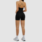 Wholesale thin-strap sports tank top + shorts 2-piece set