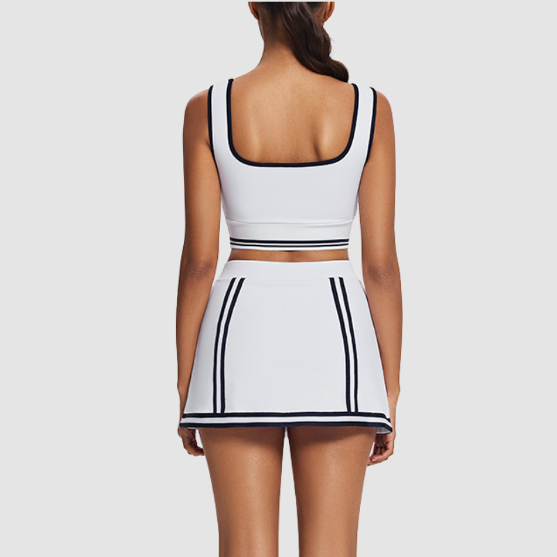 Wholesale contrast color tennis skirt set and safety shorts