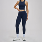 Wholesale Color Block Yoga Halter Vest + legging 2-Piece Set