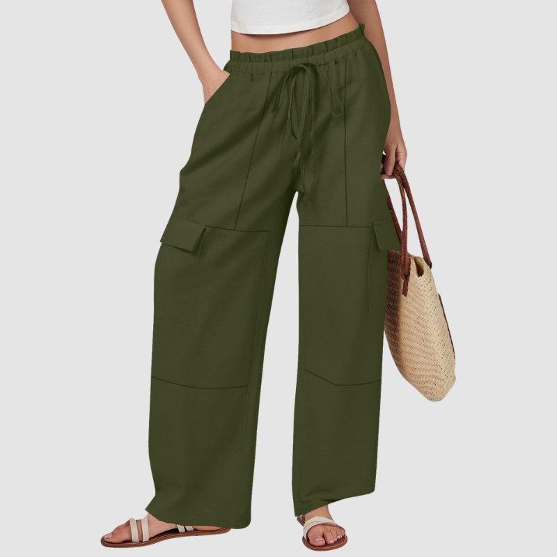 Wholesale Loose Drawstring Cargo Wide-Leg Pants