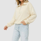 Wholesale Women's Casual Zip Collar Long Sleeve Pullover Sweatshirt – Relaxed Fit Athleisure