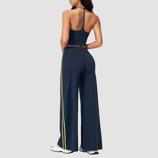 Wholesale Breathable Y-Back Tank Top & Fold-up Flare Pants Set