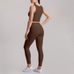 Wholesale Women's fake two-piece tank top & High-Waist Leggings Set - Naked Feel Yoga Gym Activewear