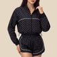 Wholesale Women's Activewear Stand-Collar Zip Jacket & Hip-Lift Shorts Two-Piece Set