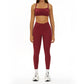 Thin straps Sports Bra + High-waisted leggings 2-Piece Set