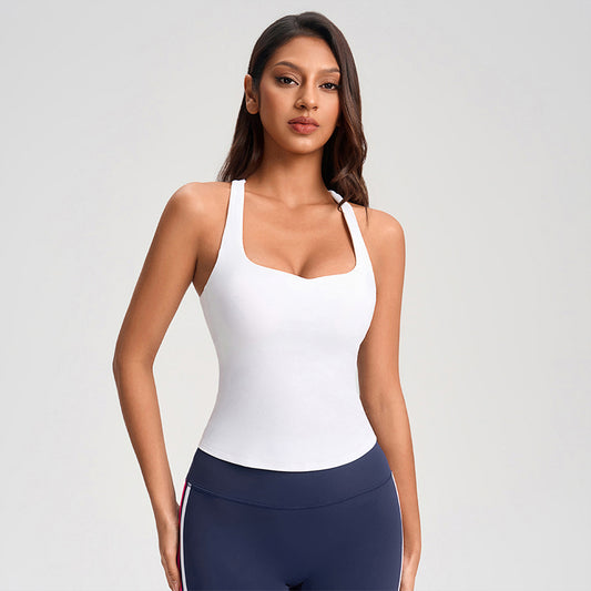 Wholesale solid color I-shaped back tank top