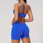 Wholesale Seamless One-Shoulder Sports Bra & High-Waist Biker Shorts Set – Quick-Dry Yoga 2-Piece