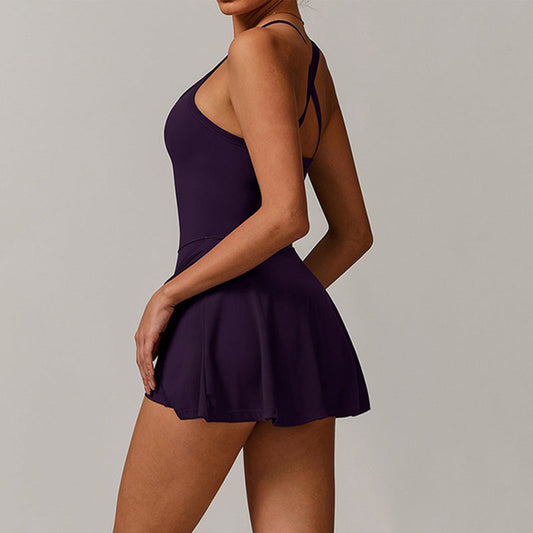 Cross back bowknot Golf And Tennis Dress