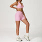 Triangle Cup Sports Bra + Butt-Lifting Shorts 2-Piece Set