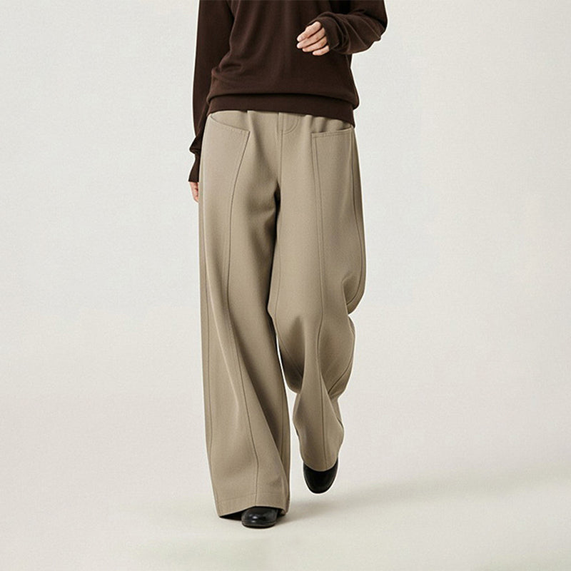 Mid-waisted curved knife pants