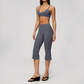 Wholesale Women's High-Impact Sports Bra & Capri Pants Yoga Set with Chest Pad