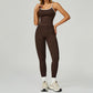 Seamless Contrasting Color tank top + High-waisted leggings 2-Piece Set
