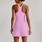 Wholesale Naked-Feel Anti-Exposure Sports Tennis Dress with Built-In Bra – Quick-Dry Active Dress