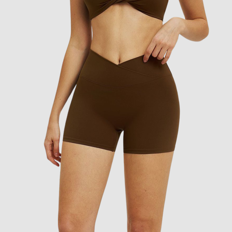 Wholesale high-waisted cross-waistband shorts