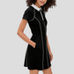 Wholesale Women's Polo Collar Tennis Dress – Color-Block Short-Sleeve Anti-Exposure Sports Dress