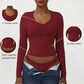 Snug-Fit V-Neck Long Sleeve