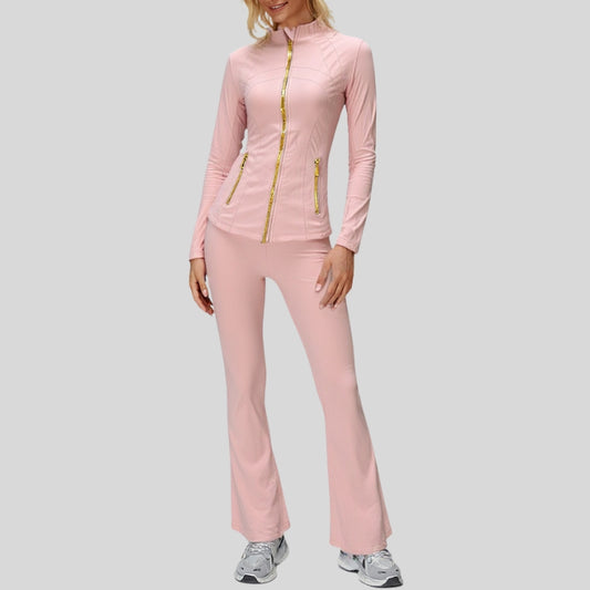 Wholesale High-Waist Flare Legging with Stand | Wonderxfans bulk activewear