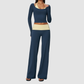 Wholesale Women’s Long-Sleeve Top & Wide-Leg Yoga Pants Set