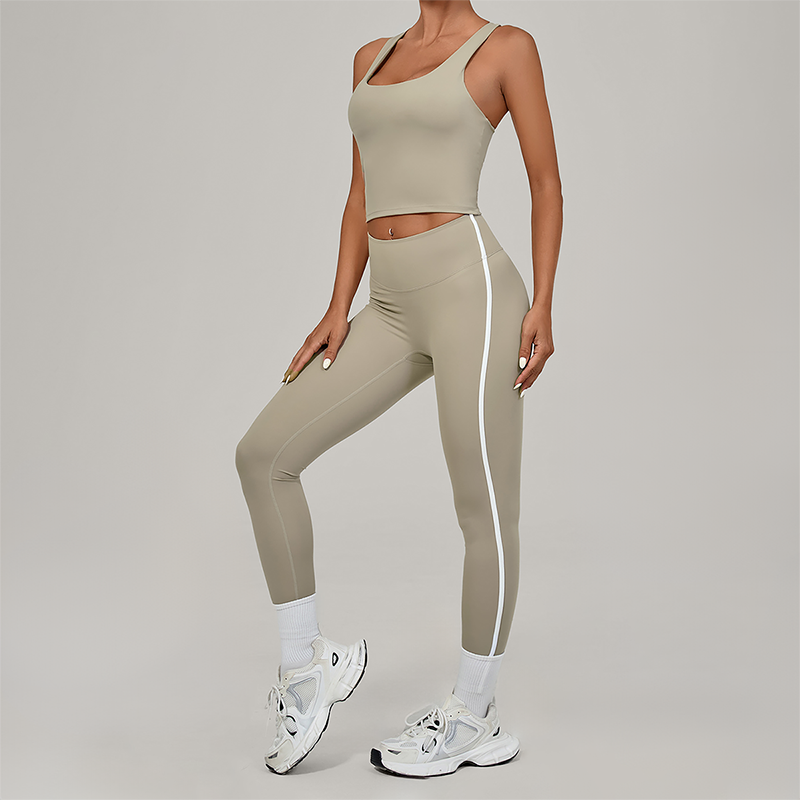 Wholesale Naked-Feel Racerback Tank & High-Waist Leggings Set – Sculpting Yoga 2-Piece