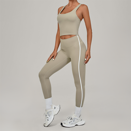 Wholesale Naked-Feel Racerback Tank & High-Waist Leggings Set – Sculpting Yoga 2-Piece