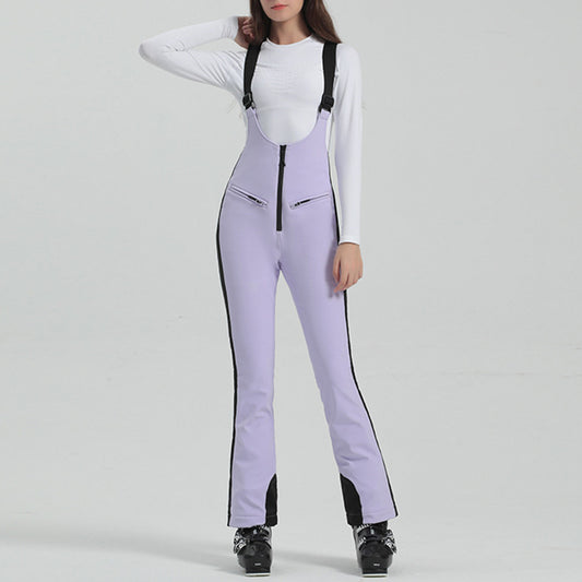 Women's Elastic Waterproof Suspender Ski Pants