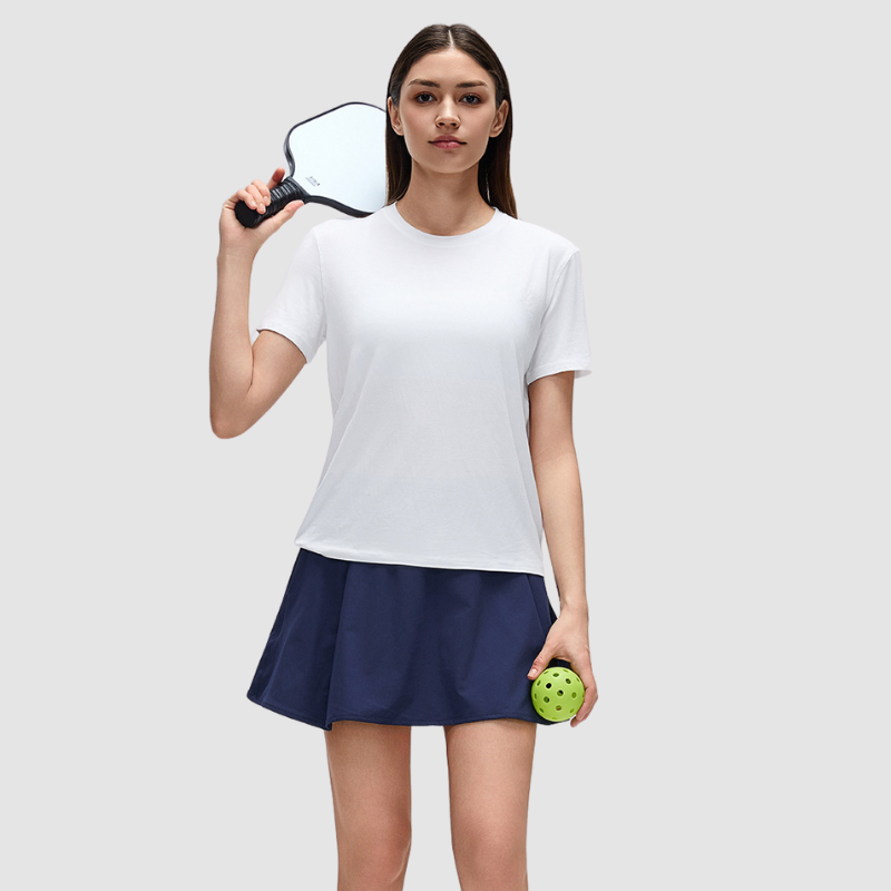 Wholesale Color-Blocked Faux Two-Piece Yoga Tennis A-Line Skirt