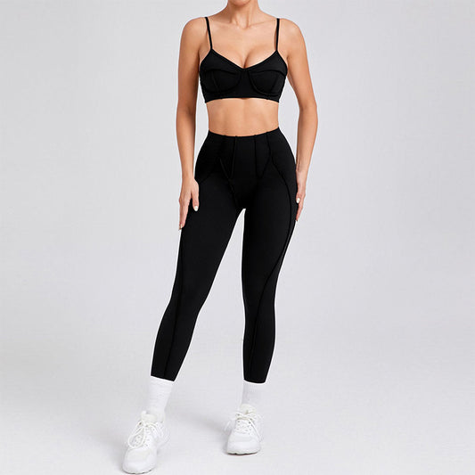 Sujetador de yoga transpirable + Legging de cintura alta 2 piezas establecidas