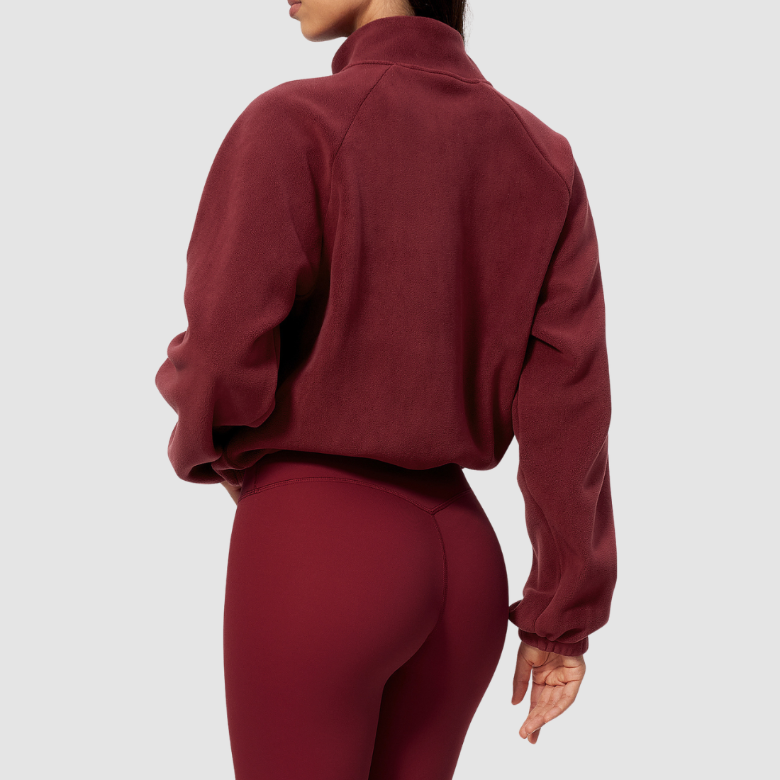Wholesale Women's Activewear Plush Stand-Collar Zip Cropped Sports Jacket