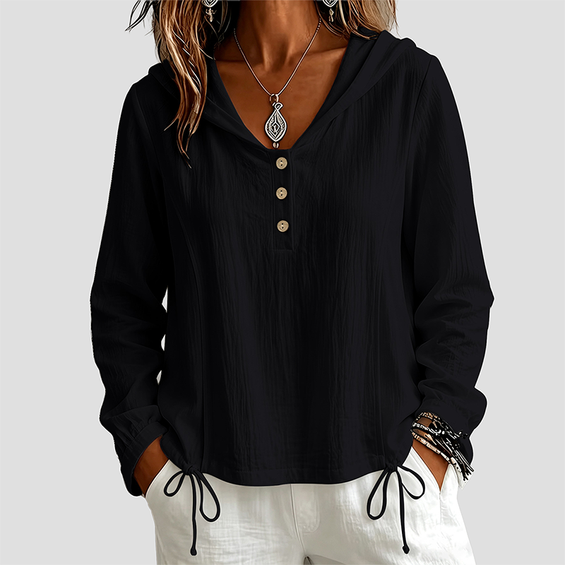Wholesale Women's Fashion Casual Button Hooded Long Sleeve Shirt – European style fashion casual shirt