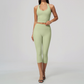 WholesaleWomen's Activewear Brushed Padded Tank & Fitted Capri-Pants Yoga Set