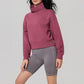 High-neck short loose sweatshirt