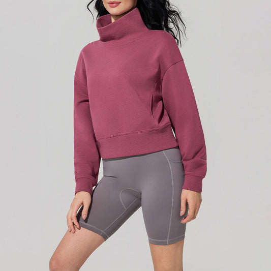 Wholesale High-neck short loose sweatshirt | Wonderxfans bulk activewear