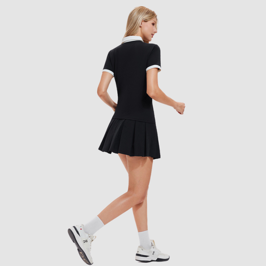 Wholesale Women's POLO Short Sleeve Pleated Skirt Set – 2-Piece Golf Tennis Athletic Outfit